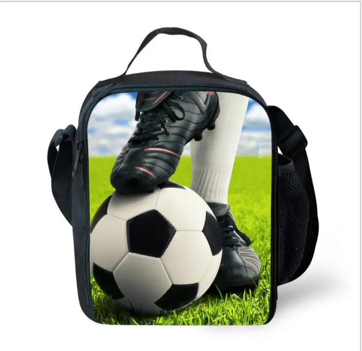 Модная детская сумка для ланча с 3D рисунком льда/Footbally изолированная ланчбокса