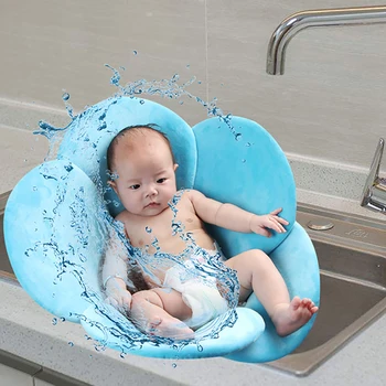 

Baby Bathtub Newborn Baby Boys Girls Foldable Soft Flower Petal Shape Bathtub Pad Support Cushion Mat New