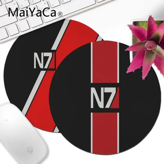 Best Price MaiYaCa N7 Mass Effect Comfort Round Mouse Mat Gaming Mousepad Computer Peripherals Keyboard Pad Home Gifts Mat for cs go gamer