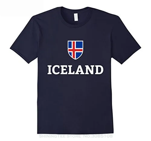 

Fashion T-shirts Summer Straight 100% Cotton Iceland Soccerite T-shirt Icelandic Footballer Tee Shirt Jersey