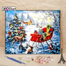 Рамка «сделай сам» Картина маслом по номерам с оленем подарок для рождественских картин на холсте картина для гостиной стены искусства домашний декор