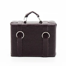 Odoria 1:12 миниатюрный винтажный чемодан коричневый портфель с кожаными штапсами аксессуары для кукол