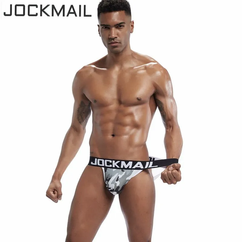 

JOCKMAIL Brand Camouflage Men jockstrap Nylon comfortable Sexy men brief Bikini tanga hombre G-string Thongs Gay Men underwear