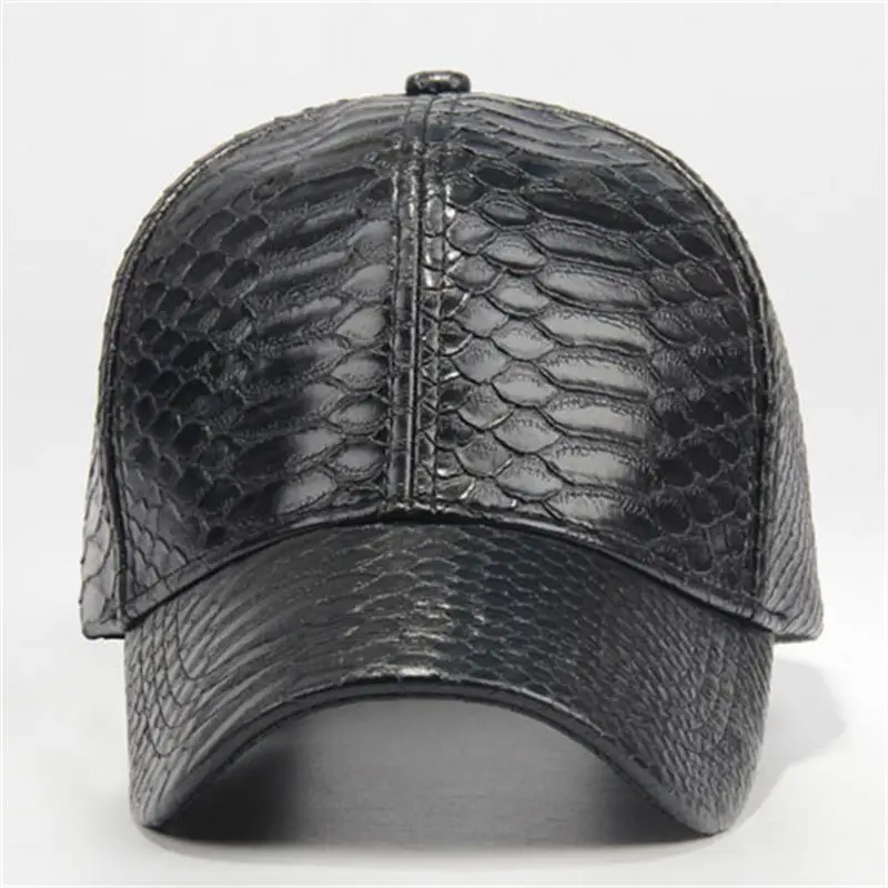 12pcs/lot Novelty Mens Snakeskin Faux Leather Baseball Caps for Spring
