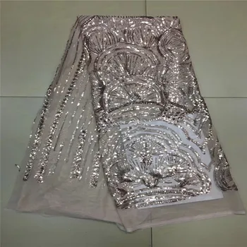 

multi color Sequin Lace Fabric African Lace fabric with Sequins High Quality white Sequin Fabric for dresses X93-1