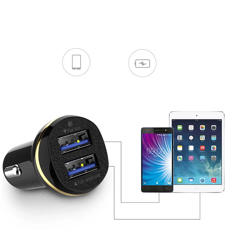 Двойной USB 3.1A автомобильное зарядное устройство Быстрая Зарядка адаптер для iPhone