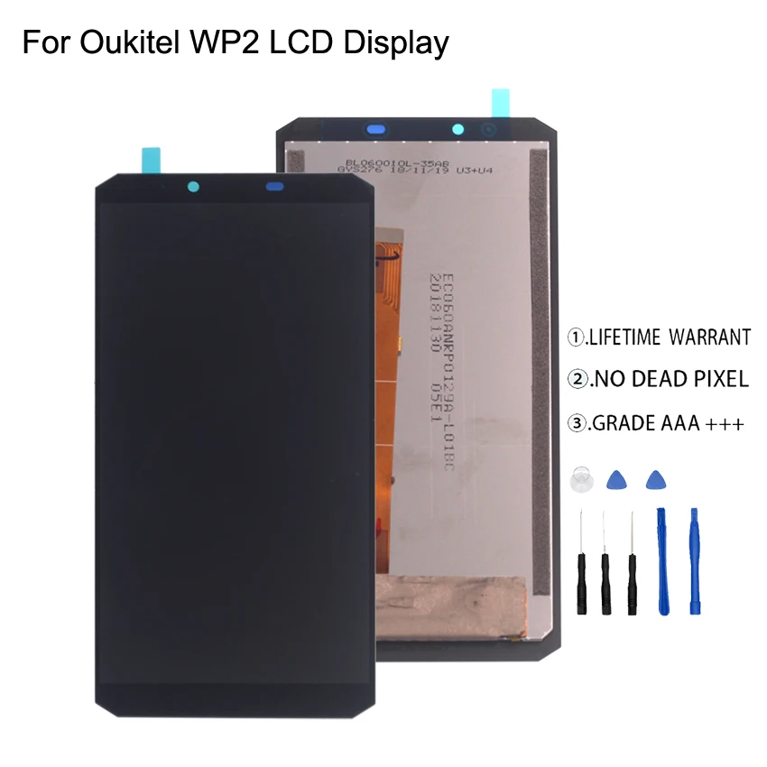 

Original For Oukitel WP2 LCD Display Touch Screen Digitizer For Oukitel WP2 Display Screen LCD Phone Parts Free Tools