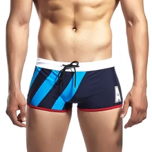 Мужские пляжные шорты с буквенным принтом, плавки с низкой талией для лета