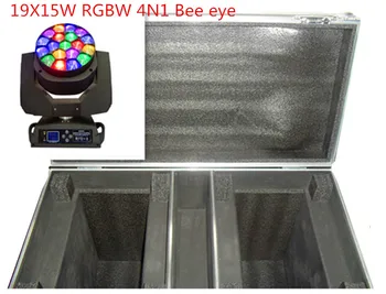 

free shipping 2pcs with a flight case bar beam led 19X15W 4N1 RGBW big bee eye zoom moving head light good for mega dj bar-wine