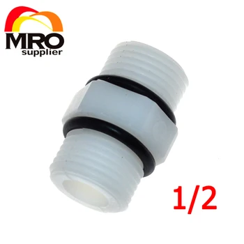 

2Pcs Nylon 1/2" BSP Male Thread Nipple Joint Connection Fittings with Sealing Washer High Quality ST050C