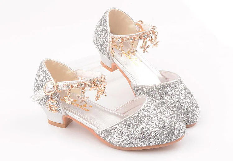 Sapatos de Cristal de Alta-salto Sapatos de Dança Sapatos de Crianças da Criança do Bebê Sapatos de Couro Novas Crianças Alto Chains Rhinestone Estudante Princesa Meninas 041 10 alto Chains Rhinestone Estudante Princesa sapatos de