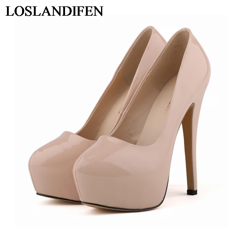 

Concise Women Pumps New 2018 Summer Spring Sexy Thin Heels High-heeled Shoes High Platform Wedding Shoes Blue NLK-C0001