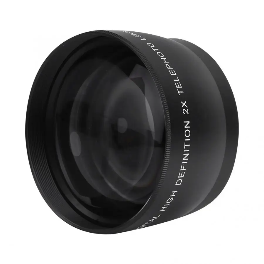 Camera Lens,55mm 2X Magnification HD Tele Converter Telephoto Lens Waterproof Scratch-proof Oil-proof for 55mm Mount Camera