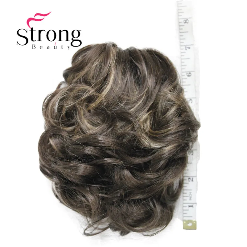 E-945B 8TT124Fashion Women's Brown mix Synthetic short Curly Wavy Claw Clip Ponytail Pony Tail Hair Extension hairpiece free shipping (2)