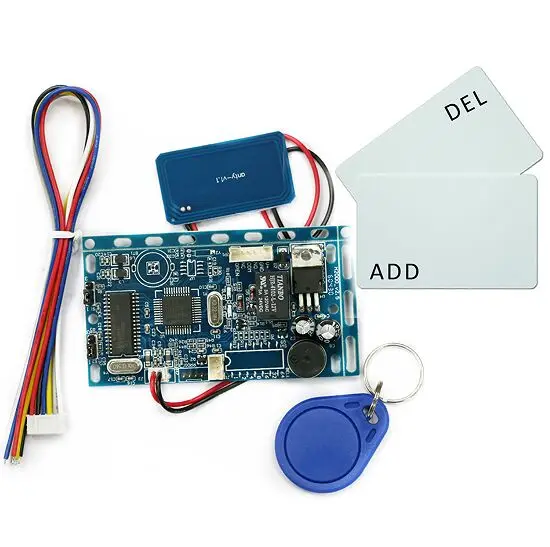 13,56 МГц Частота встроенный RFID доска близость система контроля допуска к двери домофон модуль+ Инфракрасная ручка - Цвет: With blue keyfobs