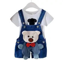 Детские комбинезоны; детские штаны для мальчиков и девочек; милые детские джинсовые шорты с героями мультфильмов