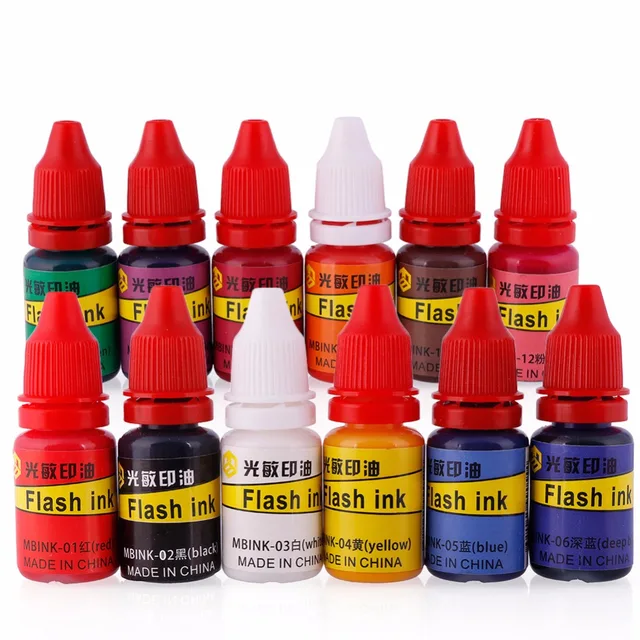 1pc 10ml Refill Ink 12 Color Choice For Self Inking Flash Rubber Stamp Gift 266537in Paint By