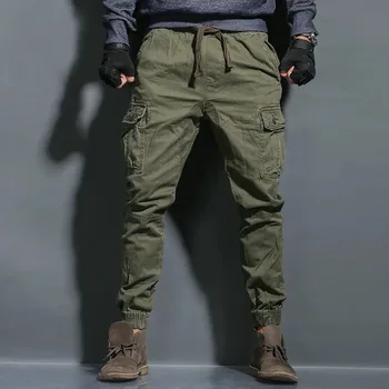 

Camouflage Overalls Multi Pocket Cargo Pants Men Spring Autumn Outdoor Hiking Travel Training Loose Cotton Tactical Army Pants