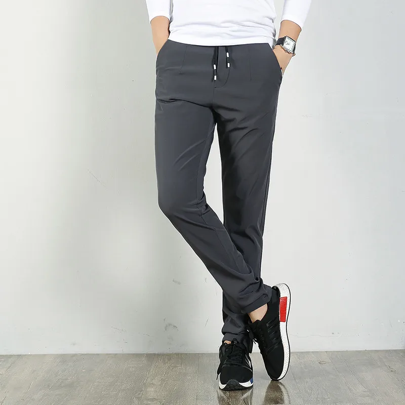 2018 Весна Новый дизайн повседневные мужские брюки хлопок тонкие брюки карандаш брюки модные однотонные Брендовые брюки мужские большие