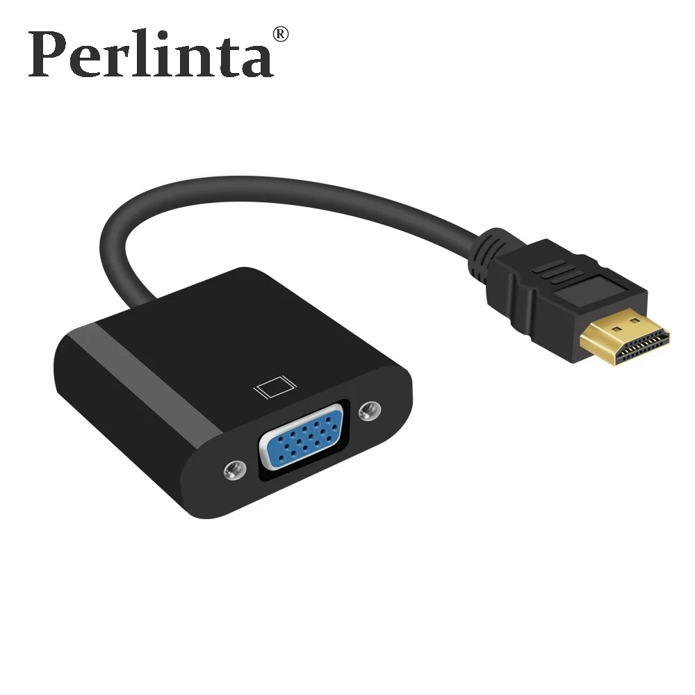 

Perlinta Active HDMI to VGA Adapter Gold Plated 1080P ,Digital to Analog Male to Female Converter Video Cable Plug And Play