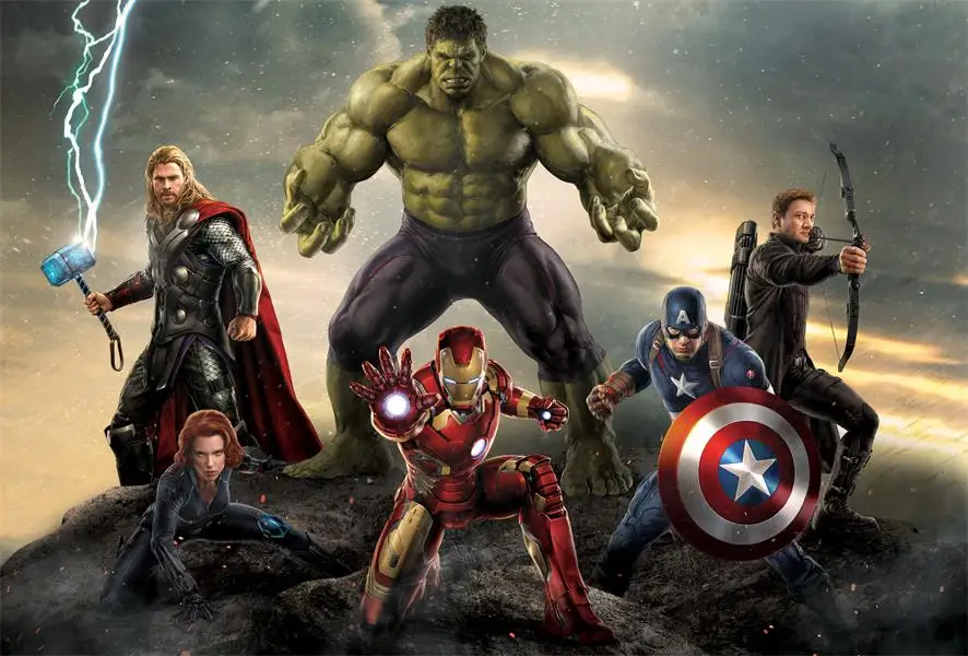 

Custom Wall Decor The Avengers Poster Hulk Thor Wallpaper Iron Man Captain America Wall Sticker Office Mural Marvel Decals U615