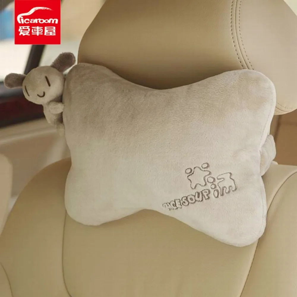 ICAROOM Portable Back Cushion Bone Head Pillow for Car Vehicle Travel
