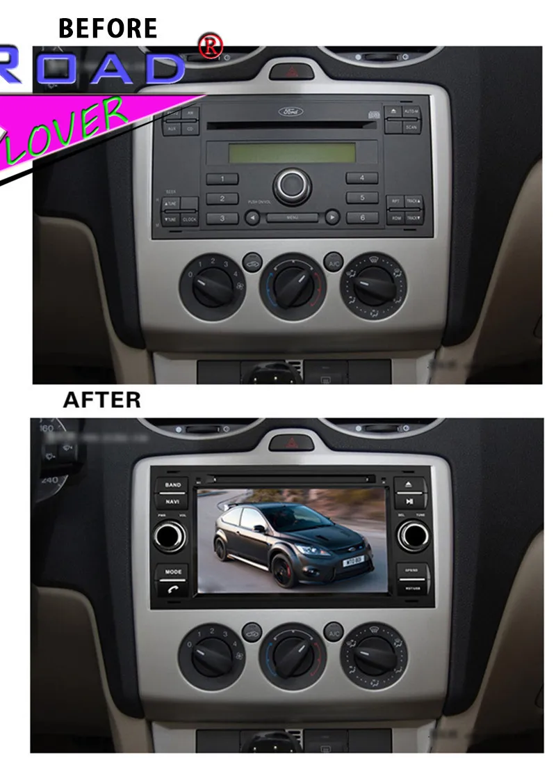 Top Roadlover Android 8.0 Car DVD Player Radio For 7" Ford Focus Mondeo S-MAX  Connect 2005 2006 2007 Stereo GPS Navigation Magnitol 7