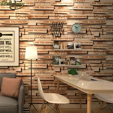 Best Price beibehang Luxury Retro Wood Stripe PVC Wallpaper Modern Living Room Waterproof letter wallpaper for walls 3 d wall paper rolls