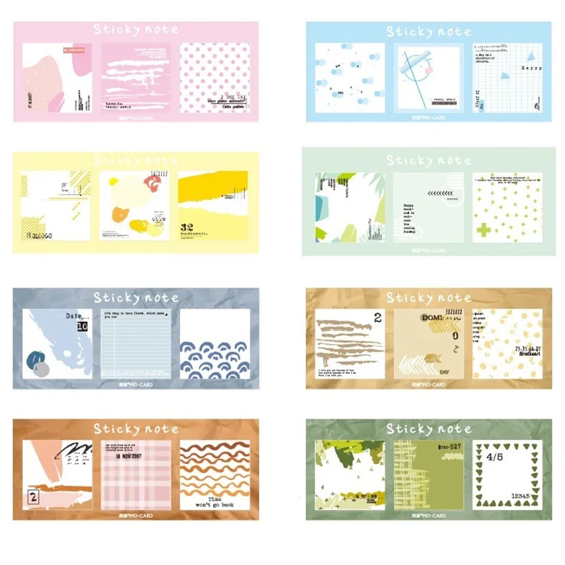 

4 pcs Season forest sticky note Color collage post memo pad Planner marker it sticker Stationery Office School supplies F939