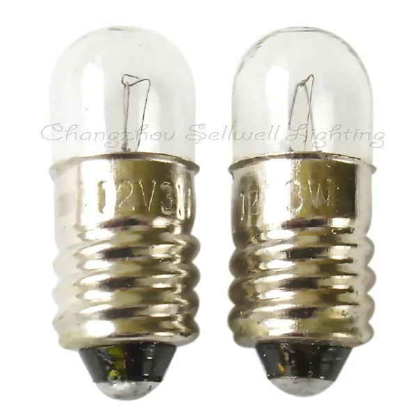 Miniature light 12v 3w e10 t8.5x24 A361 GOOD 10pcs sellwell lighting