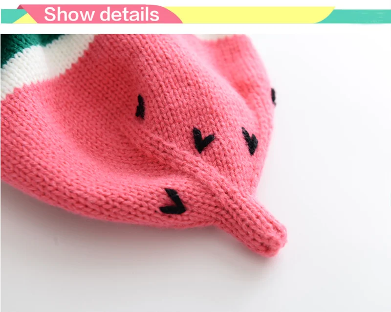 Cute Watemelon Baby Hat Red Yellow Fall Fashion Beanie Hat For Boys Girls Cotton Comfortable Toddler Hat Photography Props 1-3Y (11)