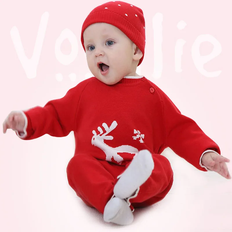 European children Jumpsuit winter deer baby clothes climb clothes with