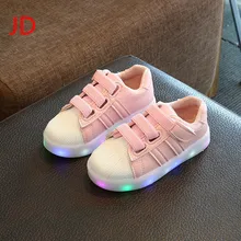 Jd nouvelle mode enfants shoes avec la lumière led enfants shoes lumineux rougeoyant espadrilles bébé bébé garçons filles shoes led ue 21-36