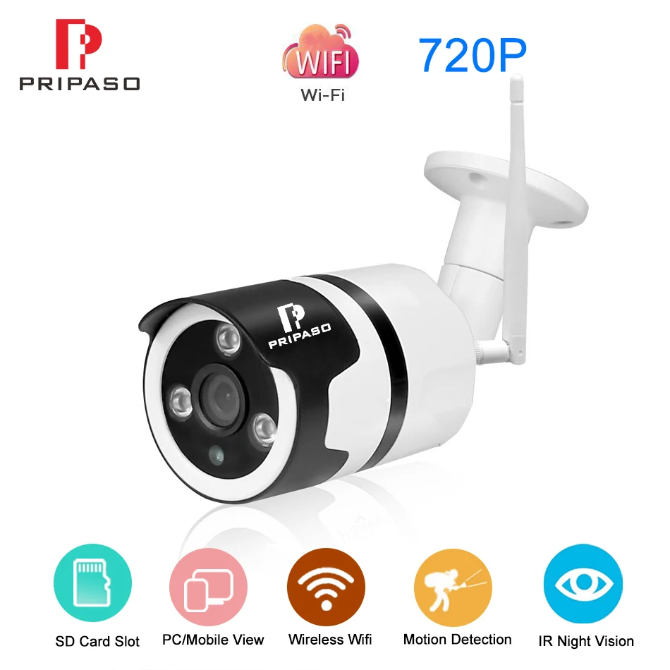 

Pripaso Full HD 1080P IP Camera WiFi Wireless Mini Video Surveillance Camera Support SD Card Memory ONVIF P2P Night Vision