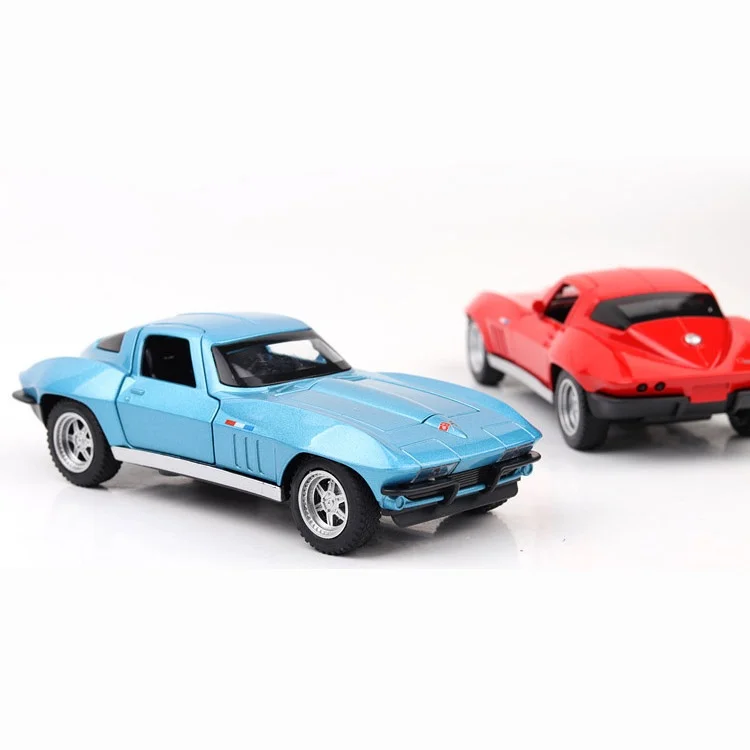 1/32 масштаб Форсаж 8 Chevrolet Corvette C2 литая Тяговая машина подарки для детей|Наземный