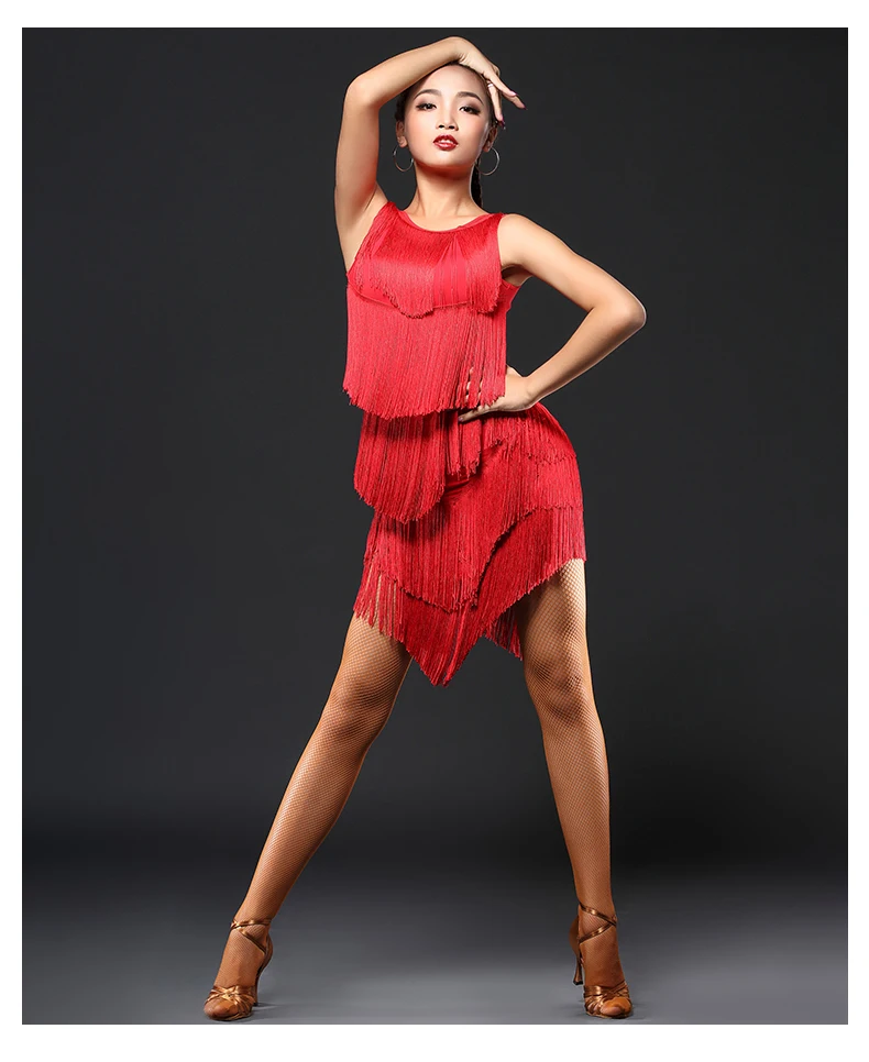 Платье для латинских танцев, женское платье с бахромой, платье для танго, сальса, Румба, современные танцевальные костюмы, платья для латинских соревнований, Одежда для танцев dqs1984