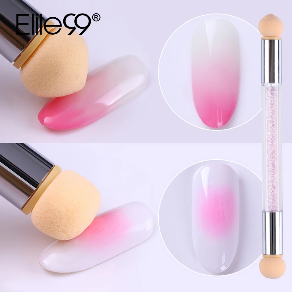 

Elite99 Double End Nail Art Gel Polish Color Gradient Brush Stamping Blooming Pen Sponge Head UV Gel Painting Manicure Tool