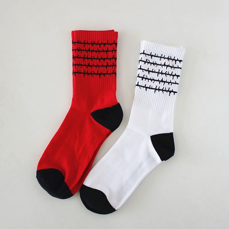 

Women men socks thorns hip hop harajuku streetwear meia kanye west cotton casual GD bigbang winter ins white crew long socks