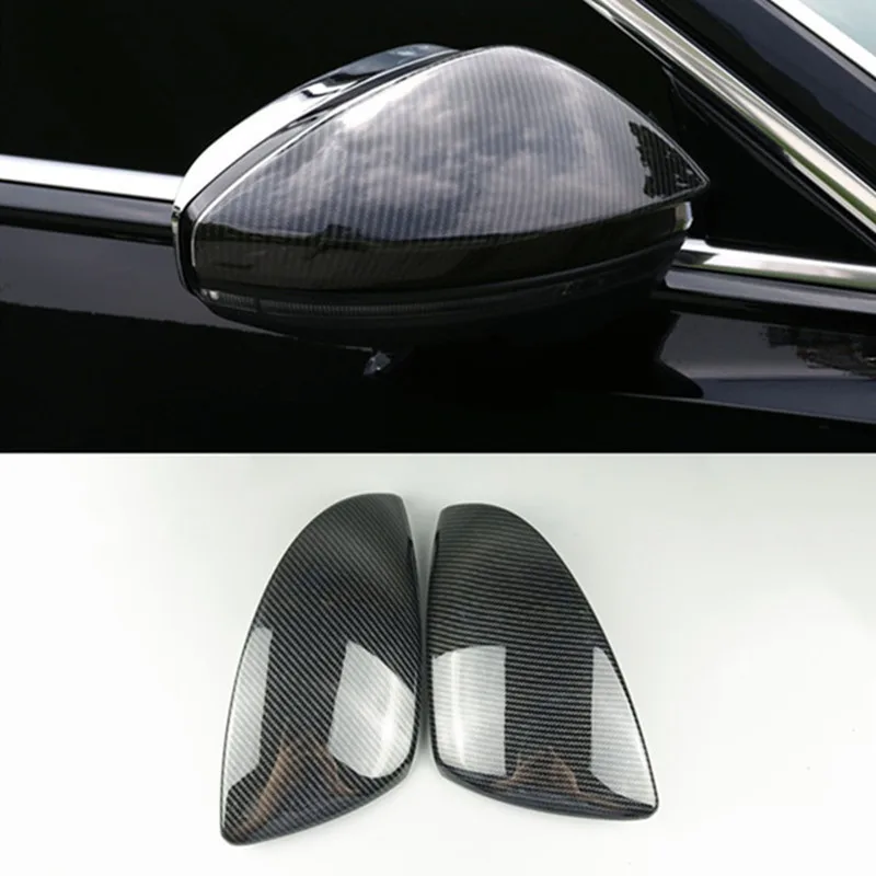 

ABS Car Styling Rearview Mirror Protection Cover Trim 2Pcs For Audi A6 C8 2019 LHD Carbon Fiber Color Exterior Accessories