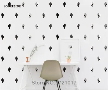 

JOYRESIDE 48 Pieces / Set Cactus Decals Wall Vinyl Sticker Home House Nursery Desin Cacti For Kids Bedroom Decoration DIY YMX20