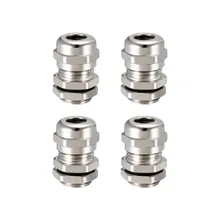 Uxcell 4 шт. M12 кабельный сальник Металл Водонепроницаемость разъем с шайбой соединения: застежка-липучка для 3 мм-6,5 мм Диаметр Диапазон провода