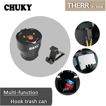 

3in1 Car Trash Can + Phone Holder + Seat Hook For VW Polo T4 Jetta Toyota Corolla Saab Renault Duster Mercedes Benz Accessories