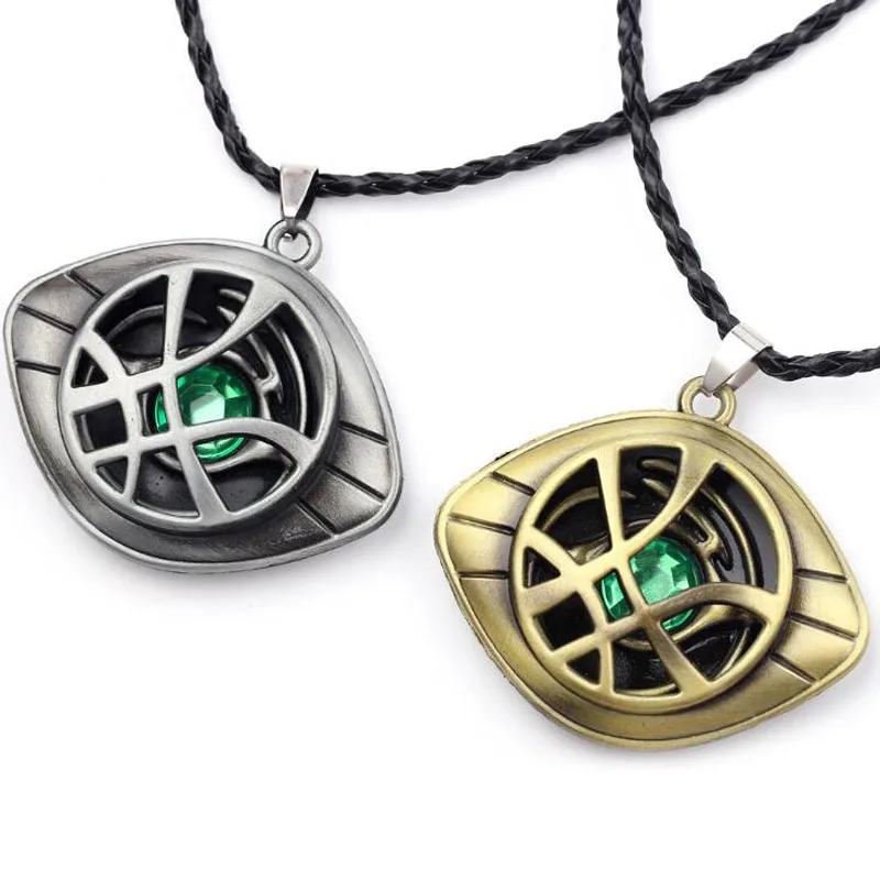 

10pcs/lot Men's Fashion Jewelry Pendant Necklace Dr. Doctor Strange Eye Of Agamotto Chains Necklaces The Avengers For Men Acc