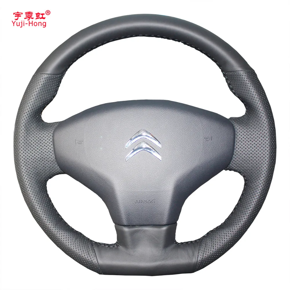 Yuji-Hong Artificial Leather Car Steering Wheel Covers Case for Citroen C-Elysee 2013-2017 Hand-stitched Cover Yuji-Hong Artificial Leather Car Steering Wheel Covers Case for Citroen C-Elysee 2013-2017 Hand-stitched Cover