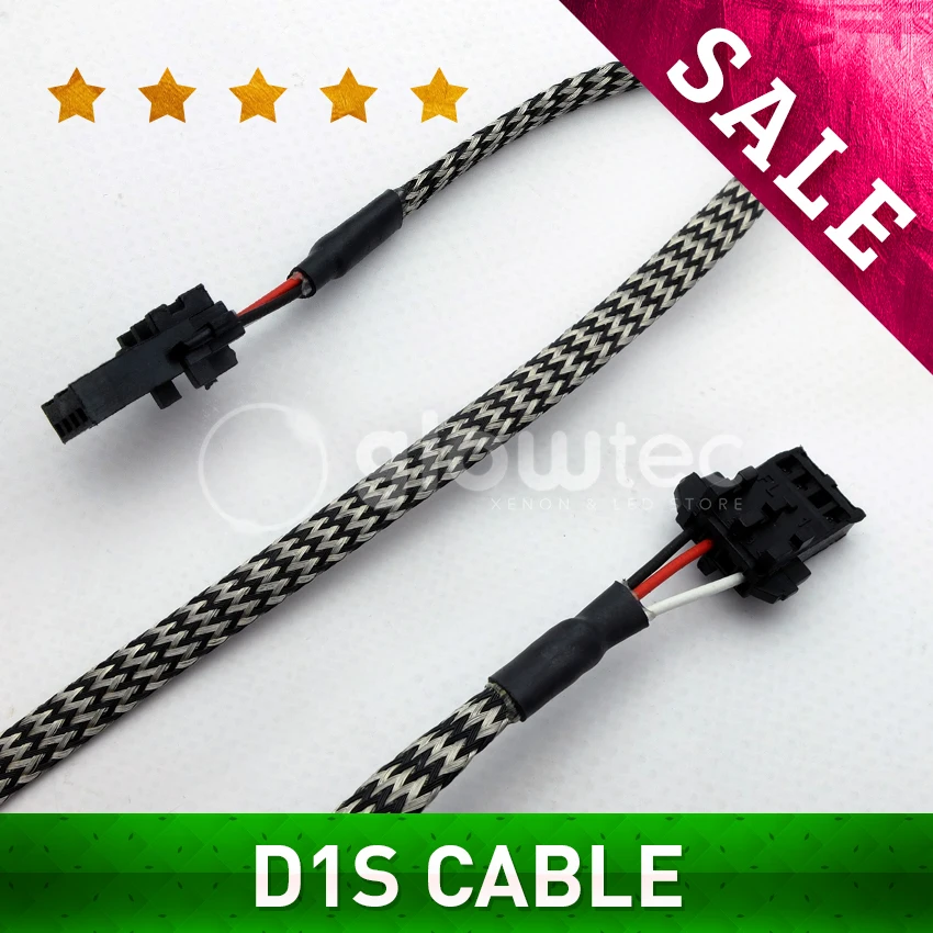 

1pc D1S HID Xenon relay cable Anti-static interference for D1S D1R D3C HID headlihgt fog light kit Xenon Converter Wire GLOWTEC