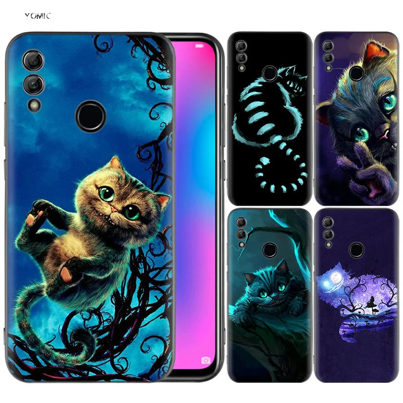 

Silicone Cover Case for Huawei Honor 10 9 Lite 8X 8C 8A Y6 Y7 Y9 7A Pro Prime 7C 2018 2019 V20 Alice in Wonderland cheshire Cat