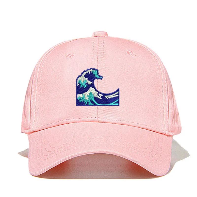 كاب موجة الرموز التعبيرية قبعة بيسبول المطرزة موجة أبي قبعة البحر عاشق قبعة للشاطئ الانظار منحني بيل قبعة الشمس للجنسين القبعات