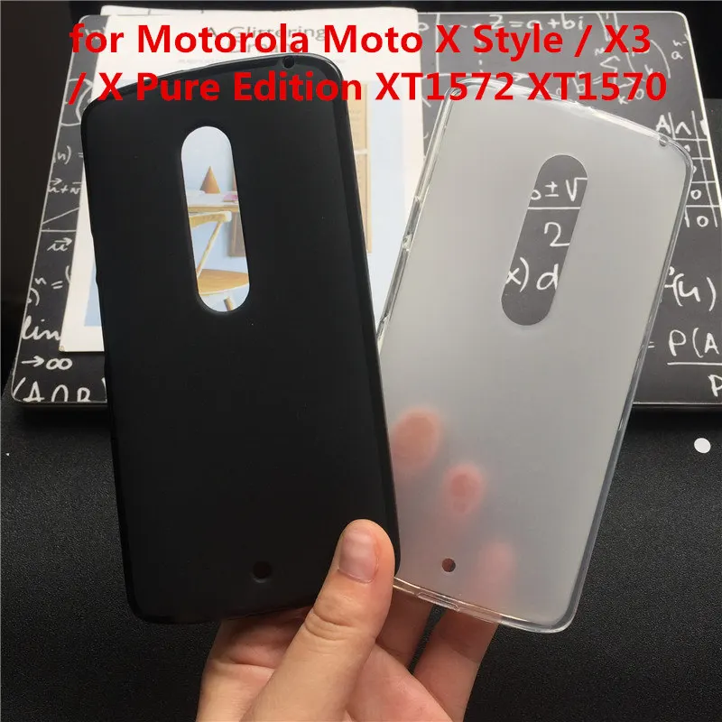 

Soft Silicone Protective Back Cover Cases for Motorola Moto X Style / X3 / X Pure Edition XT1572 XT1570 TPU Phone Case Black