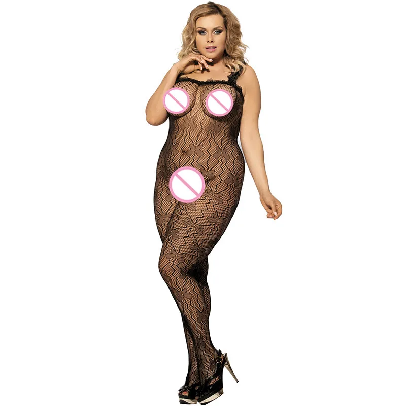 

J3139 Black lace trim ropa interior mujer sexy erotica plus size transparent mesh body suit sleeveless open crotch bodysuit