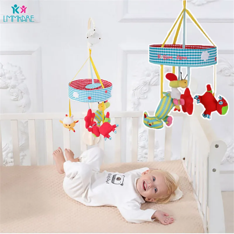 Newborn Baby Bed Bell Plush Children Music Rotary Bed Hanging Ring